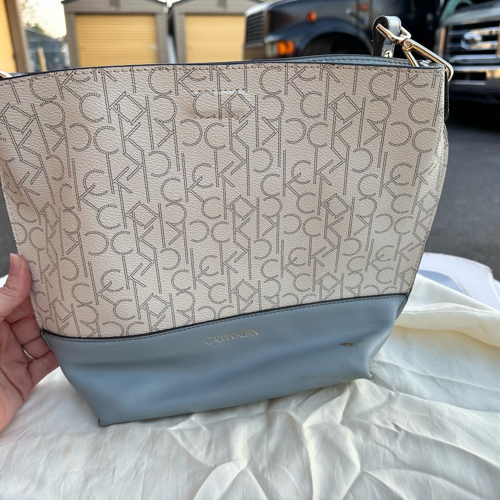 Calvin Klein Beige and Gray Women's Bag